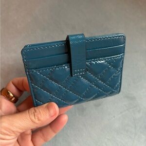 New - Kurt Geiger Blue Quilted Card Holder